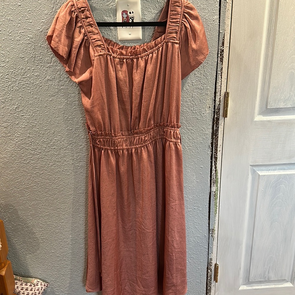 Pretty Dress pink with gold poka dots